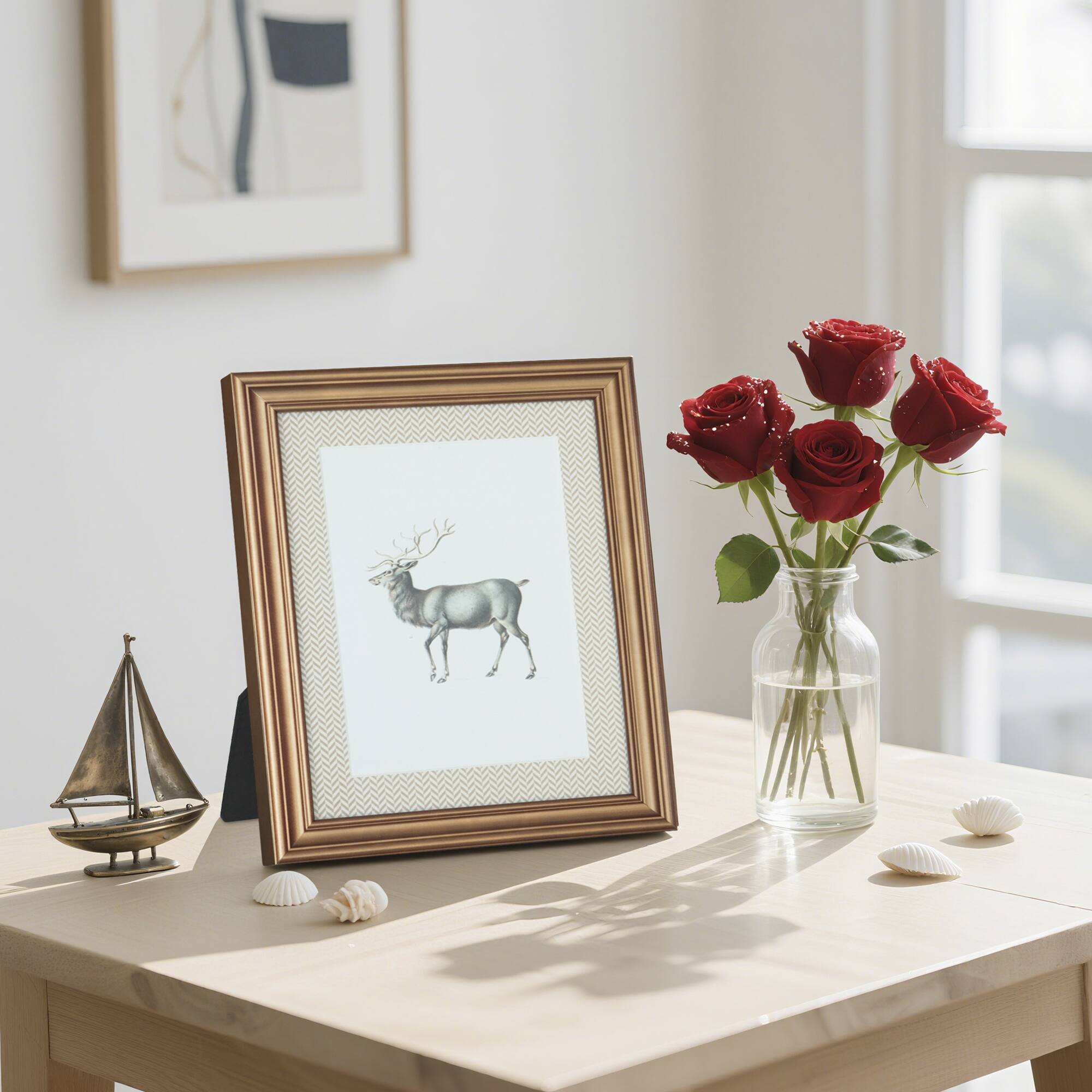 7.5" x 9.5" Framed Reindeer Tabletop Décor by Ashland®